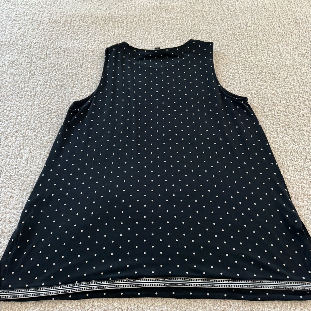 J. Jill Black Top with White Polka Dots